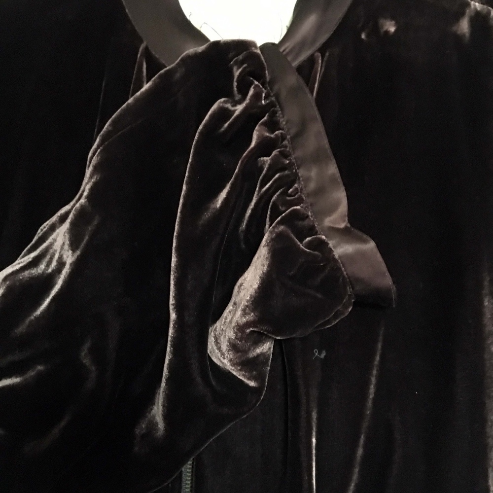 Brown Velvet Bomber Jacket with lining bird motif